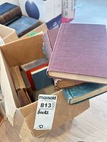 Box of assorted vintage hardcover books