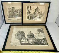 All three framed sketches laid out to show subjects and frames