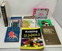 All ten books laid out