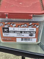 Label on pail showing specifications: #8, 1-1/2", 6,500 quantity, ACQ compatible