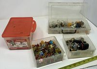 Overall lot with screws container, bulbs case, fuses box and additional bulbs box