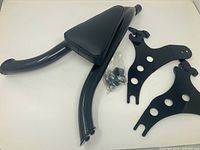 sissy bar, side plates and hardware laid out