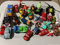 Top view of all vehicles spread on table