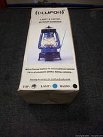LUFO lantern retail box front showing product image and specifications