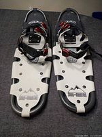 Top view of both medium Snow Mountain snowshoes
