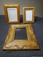 Front view showing three frames upright