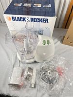 Processor base, assembled bowl and lid, accessories and box