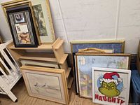 Group view showing framed P.M. Fitzpatrick lithograph within context, verifying frame style and size