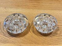 top view showing both glass flower frogs and arrangement holes
