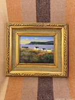 Front view of framed coastal print