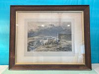 Full view of framed print showing subject, mat and frame