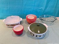 Group shot of all dishes and bowls in lot