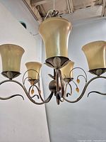 Overall view of 5-light chandelier