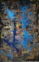 Full view of abstract acrylic painting