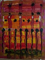 Full view of abstract acrylic painting showing entire composition