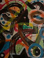 Full view of colourful abstract painting