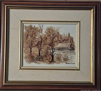 Framed oil painting overall view