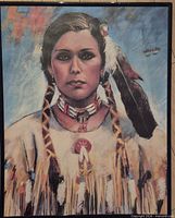 Full view of framed poster showing full portrait