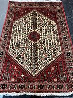 Full view of entire Abadeh Persian rug