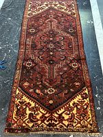 Full view of wool runner showing pattern and colors