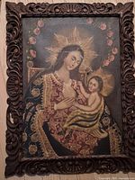Full view of framed Virgin of the Milk painting