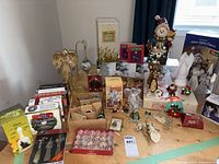 Overall view of assorted Christmas decor on table