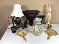 Group shot of all home decor items on table