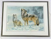 Full view of framed Jorge Mayol wolf print