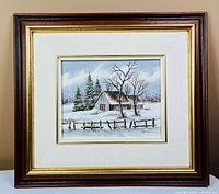 Full view of framed painting