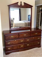 Front view of dresser with mirror attached