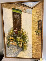 Front view of framed oil painting