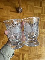 Both crystal vases front view showing overall design and size