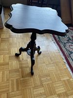 Full view of side table upright on floor