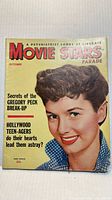 Front cover of Movie Stars Parade magazine showing title, issue date, cover price, headlines