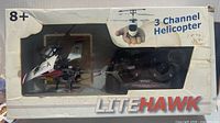 Retail box front showing LiteHawk branding and helicopter image