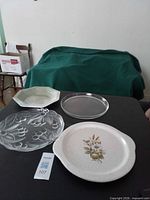 All four platters grouped on table
