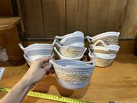 All nine baskets grouped on table