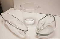 All three clear glass pieces grouped
