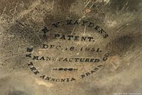 close-up of patent stamp inside bucket