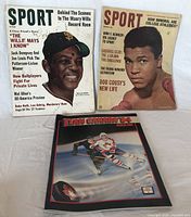 Front covers of the three vintage sports magazines