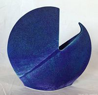 Front view showing full circular form and glaze