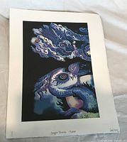 Full view of signed Iris Wang silkscreen print on paper