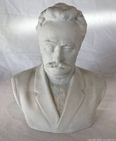 Front view of porcelain bust showing detailed sculpting