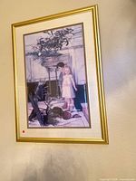 Full view of framed print on wall