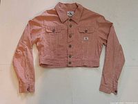 Front view of Calvin Klein gingham cropped jacket