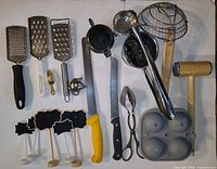 All utensils laid out for overview