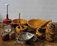 Group shot of all items arranged on table