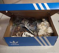 Shoebox exterior showing contents inside