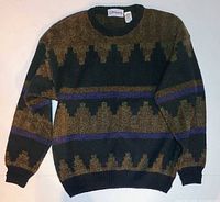 Front view of vintage geometric wool blend sweater