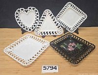 Group of five plates showing shapes and colors